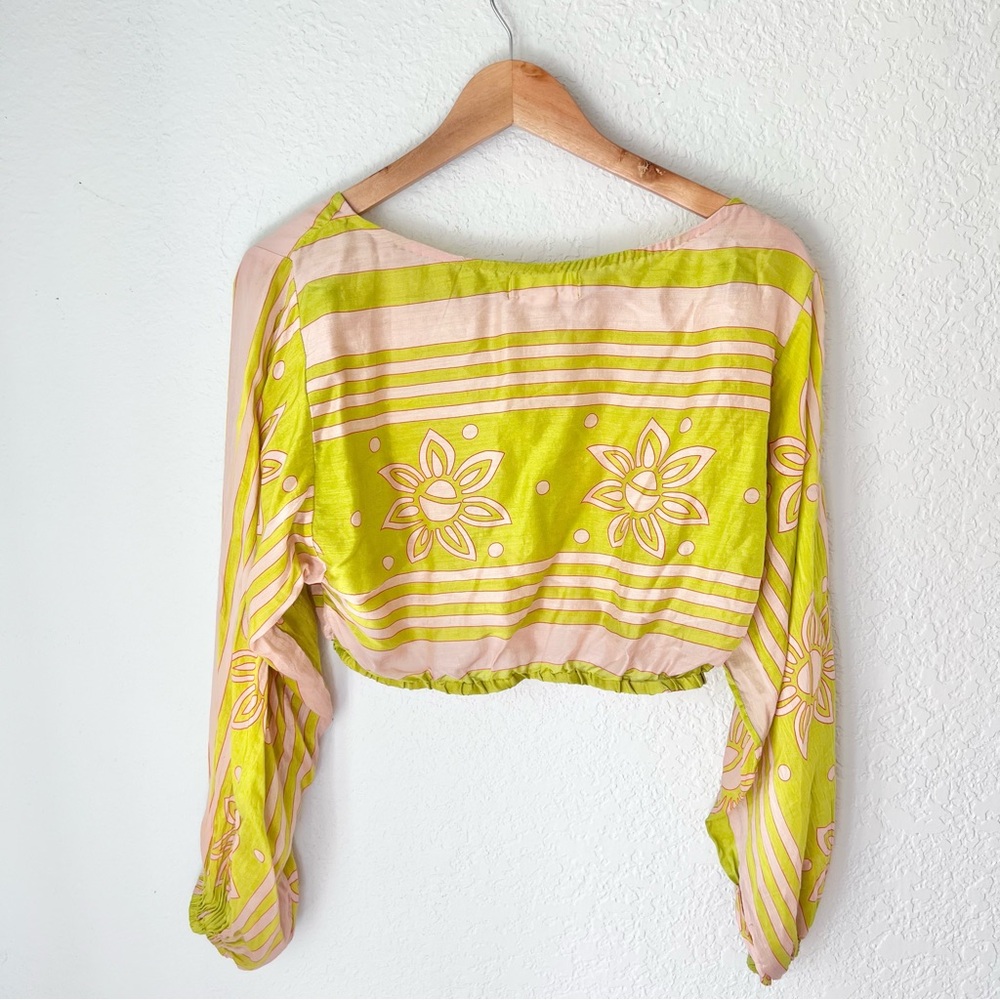 Anthropologie Swati Vijaivargie Cropped Graphic Top Sz XS - Picture 7 of 7